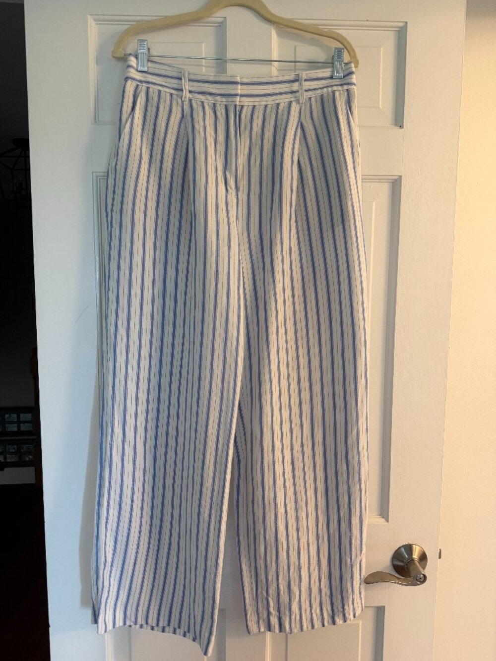 LOFT slacks - blue/white striped, size 8 Petite